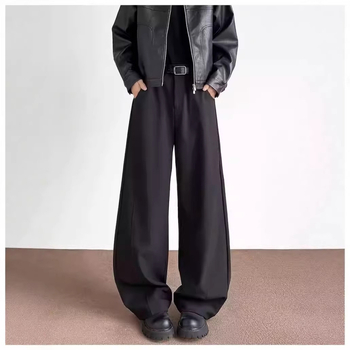Férfi drapírozott, laza, széles szárú nadrág tavasz–őszre, trendes amerikai stílus, prémium megjelenés, casual hosszú nadrág