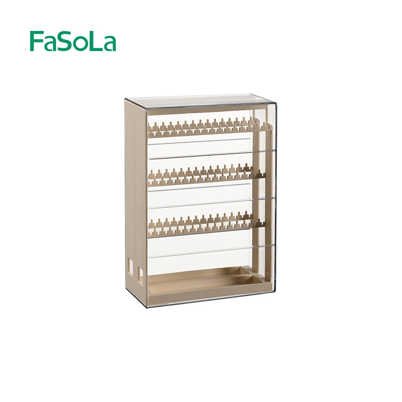 FaSoLa Kutija za nakit – moderni minimalistički izložbeni stalak za naušnice i ogrlice, zaštita od oksidacije, PET materijal, Off-White