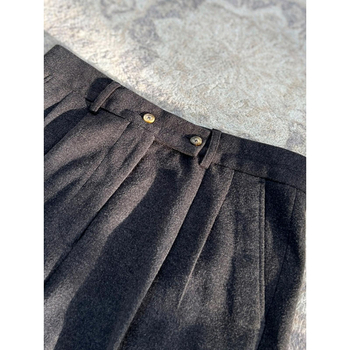 Férfi gyapjú nadrág ősz-télre, Slim Fit, egyenes szár, magas derék, üzleti megjelenés, gyűrődésálló