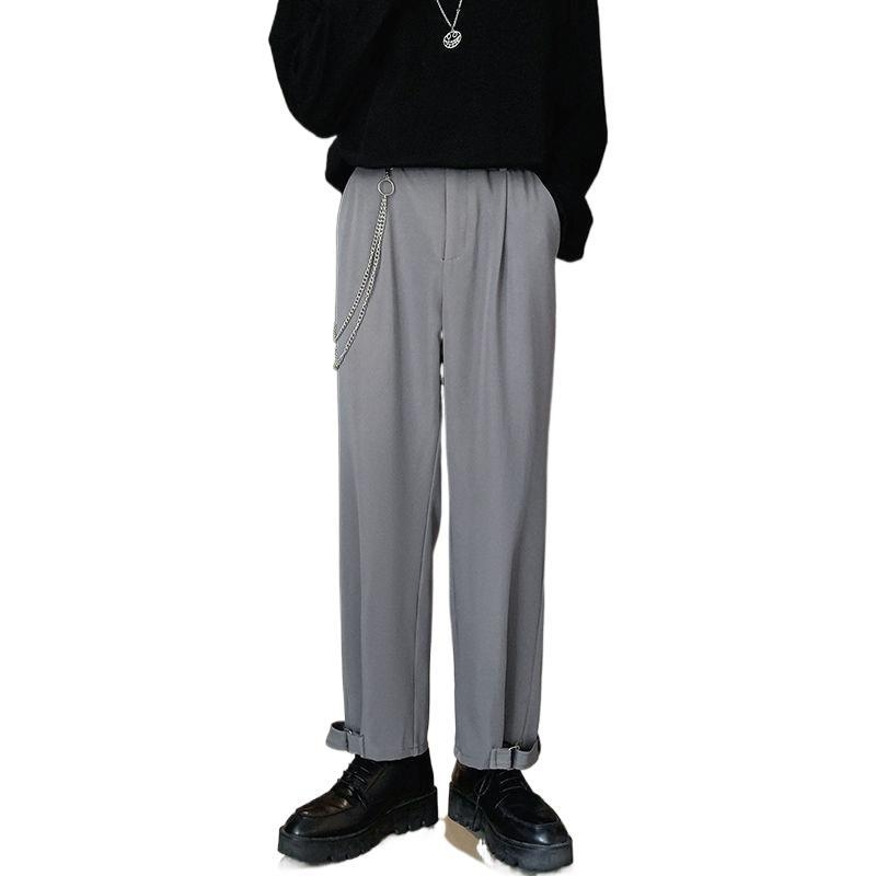 Muške lagane hlače ravnog kroja s drapom, svakodnevne, korejski stil, corduroy, zima