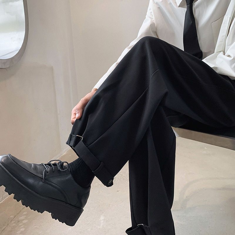 Muške lagane hlače ravnog kroja s drapom, svakodnevne, korejski stil, corduroy, zima