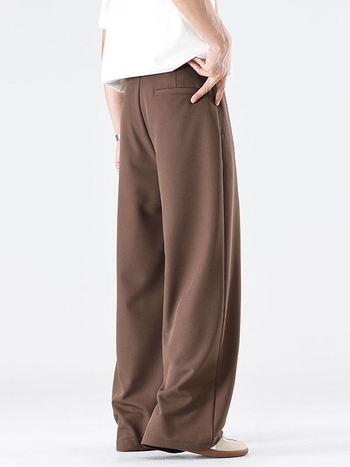 OT férfi Old Money stílusú nadrág, laza szabású, vékony anyagú, egyszerű dizájnú kötött nadrág, retró széles lábszárakkal