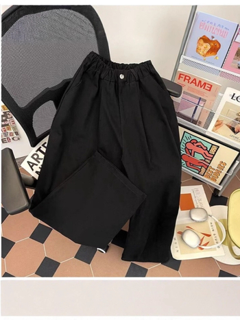 Japanske retro Cityboy muške hlače ravnog kroja, smeđa boja, drapirana tkanina, opušten kroj, duljina do poda