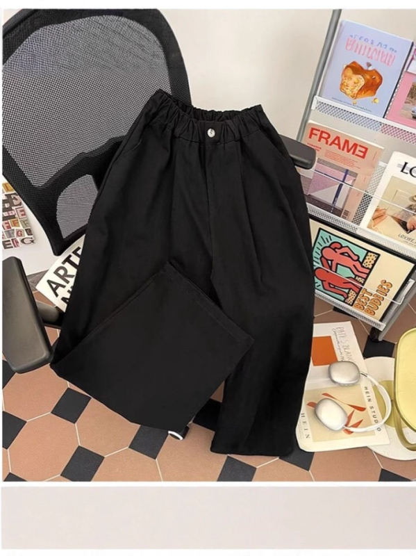Japanske retro Cityboy muške hlače ravnog kroja, smeđa boja, drapirana tkanina, opušten kroj, duljina do poda
