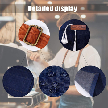 Denim pregača s halter vratom, za kuhinju i dom, vodonepropusna i otporna na masnoću, duga pregača za pečenje, mogućnost tiska logotipa