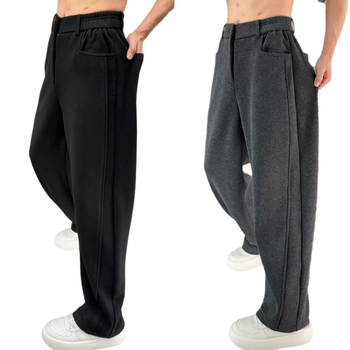 Visokokvalitetne muške casual hlače za jesen/zimu, jednobojne, retro stil, opuštena krojenja, duge hlače