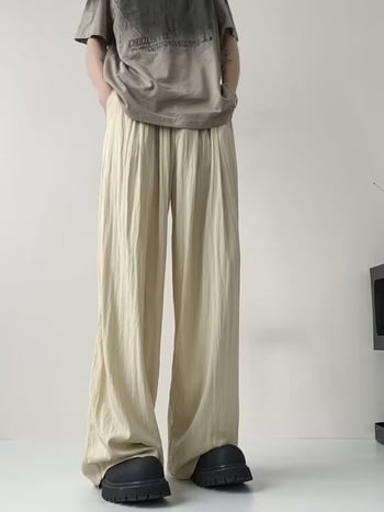 Crne muške ljetne ležerne hlače s ravnim krojem, široke, casual, brzo se suše, moderan stil