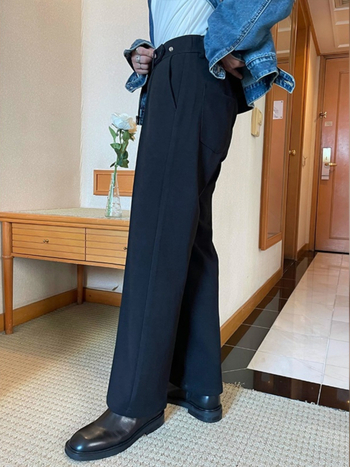 Muške zimske hlače od vuneno-sintetskog materijala, debeli materijal, korejski stil, široki kroj, ležeran stil