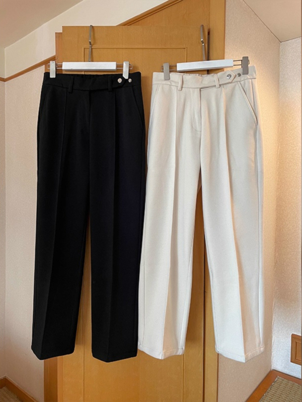 Muške zimske hlače od vuneno-sintetskog materijala, debeli materijal, korejski stil, široki kroj, ležeran stil