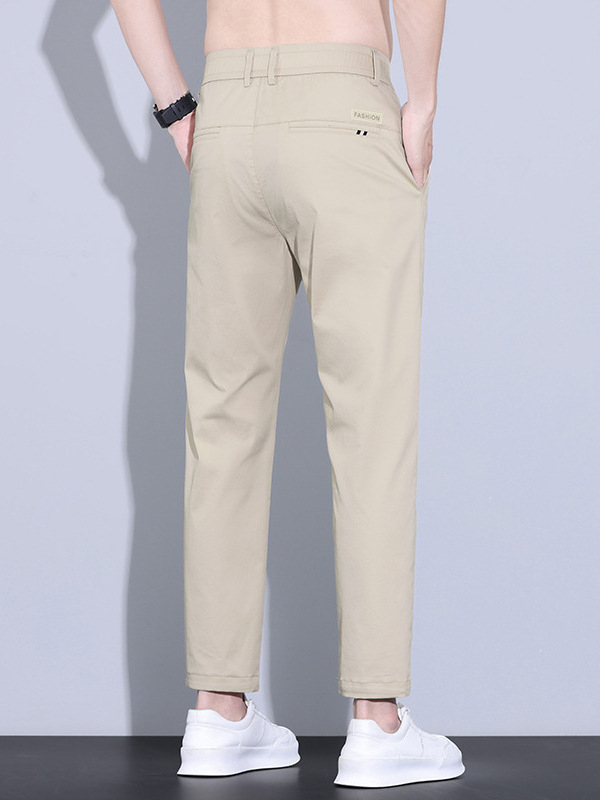 2025 nove tanke hlače od ice silk za muškarce, cropped kroj, ravni kroj, elastične, brzo suše, bez peglanja