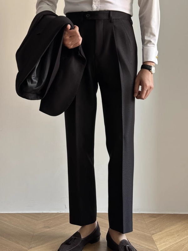 Ruishen muške hlače za jesen, ravni kroj, otporne na nabore, slim fit, casual poslovne hlače, vrhunske kvalitete