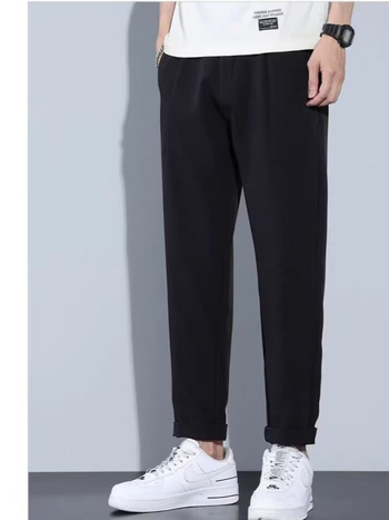 Férfi nyári könnyű nadrág, egyenes szabású, casual, Ice Silk anyagú, drapírozó hatás