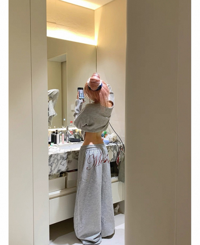 Férfi laza casual nadrág, koreai stílus, trendi széles szár, vékony nyári nadrág