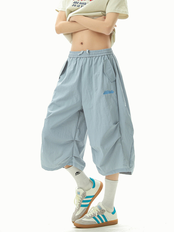 Dopamine šivanje s natpisom, brzo sušeće šorceve, unisex, ljeto, planinski vanjski stil, lagane, prozračne, široka silueta, kapri dužina