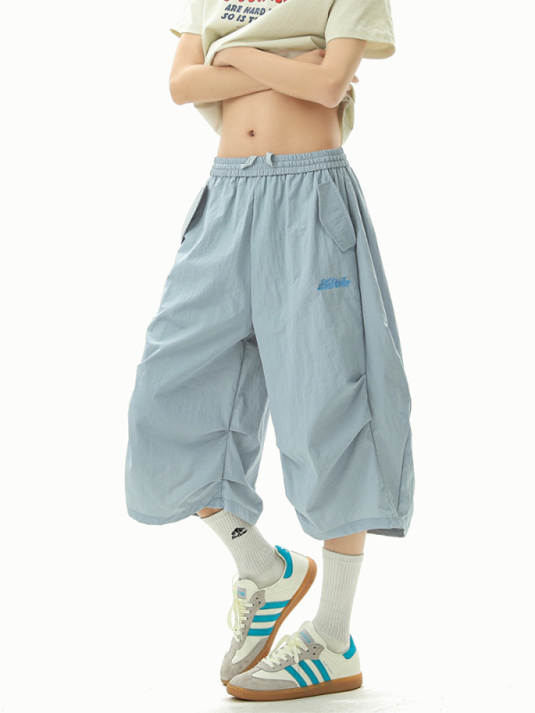 Dopamine šivanje s natpisom, brzo sušeće šorceve, unisex, ljeto, planinski vanjski stil, lagane, prozračne, široka silueta, kapri dužina