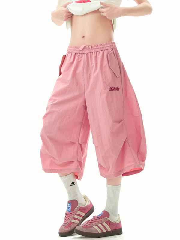 Dopamine šivanje s natpisom, brzo sušeće šorceve, unisex, ljeto, planinski vanjski stil, lagane, prozračne, široka silueta, kapri dužina