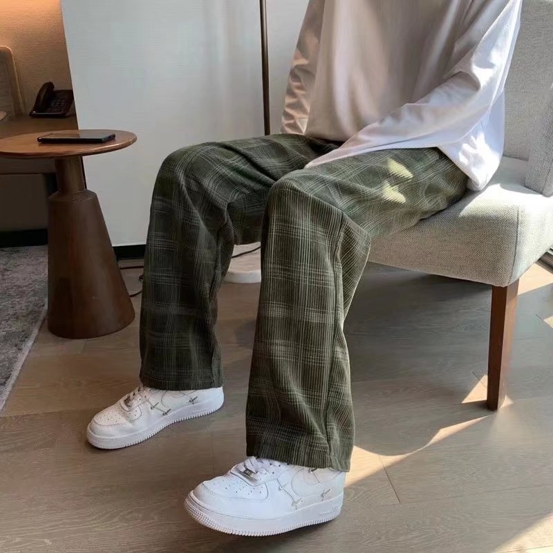Muške hlače od korduroja, proljeće-jesen, ravni kroj, opušteni, korejski stil, svestrane casual sports hlače, 9/10 duljine
