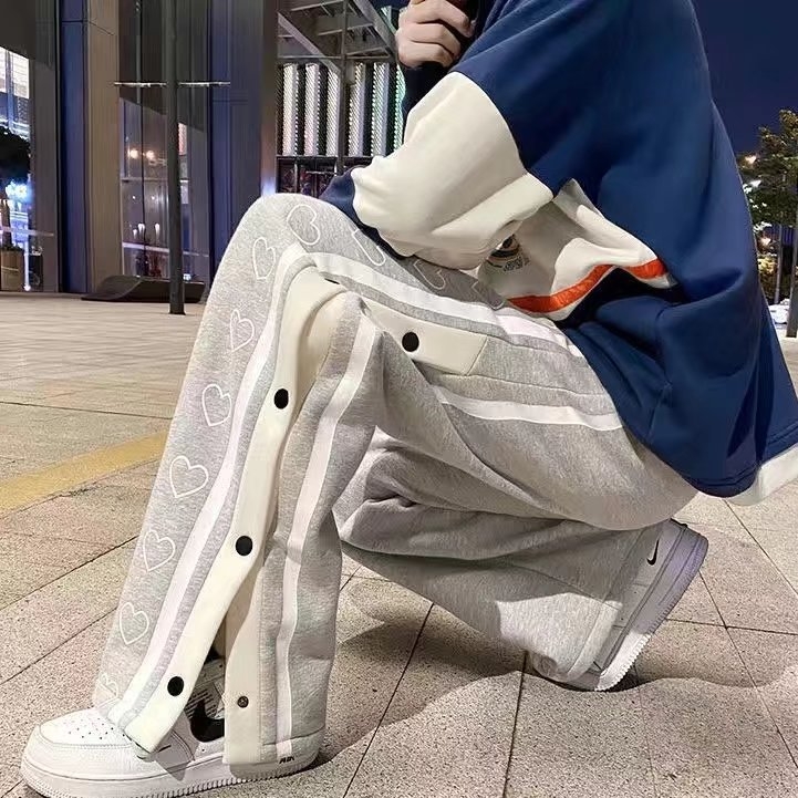 Muške široke hlače do poda s kopčanjem, niski pojas, hongkonški gradski stil, drapirani kroj, dužina do poda, udobne hip-hop hlače za svakodnevno nošenje