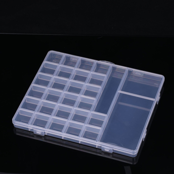 Prozirni organizator za perle i manikuru sa 26+2 pretinaca, fiksnim pregradama, PP plastika
