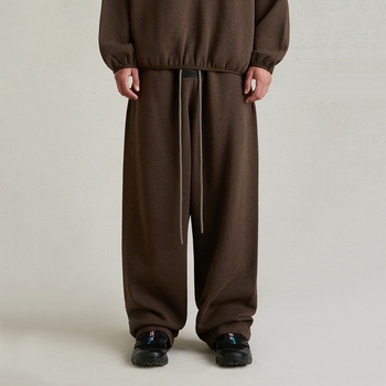 ESSENTIALS HHH High Street – amerikai divatmárka laza, egyszínű casual nadrág fleece-béléssel, széles szárú, férfiaknak, ősz–tél