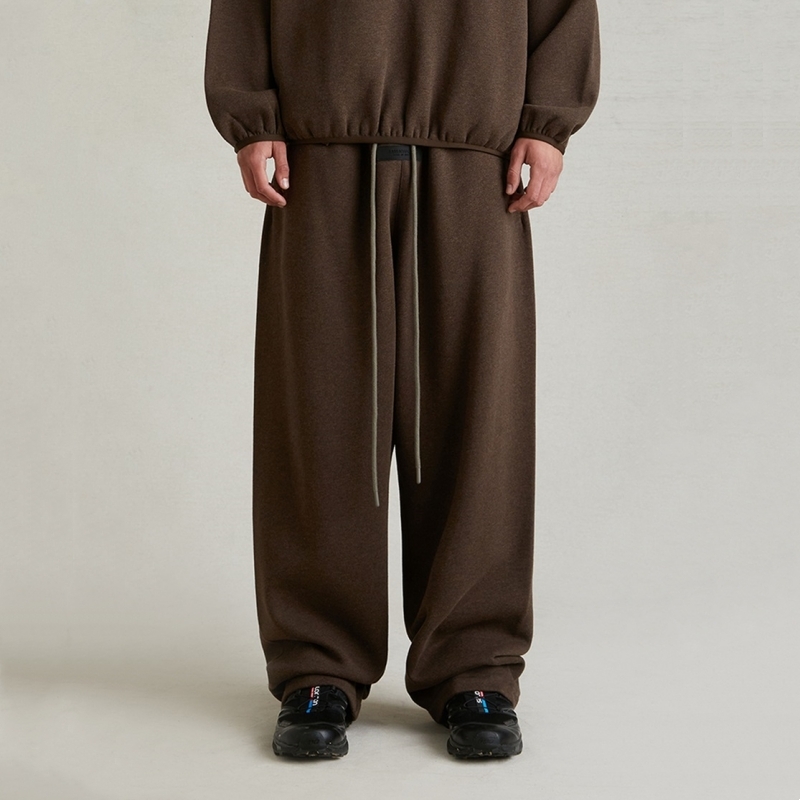 ESSENTIALS HHH High Street – amerikai divatmárka laza, egyszínű casual nadrág fleece-béléssel, széles szárú, férfiaknak, ősz–tél