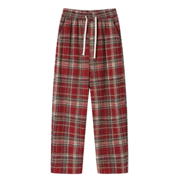 Muške vintage karirane casual hlače – ležernog kroja, ravne nogavice, jesenski stil