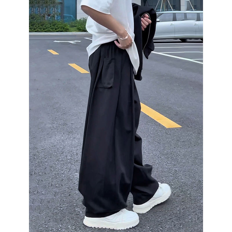 Ankora Crvene sweatpants s scimitarom za muškarce, proljeće–jesen, svestran ležeran kroj, američki retro doživljaj, casual široke hlače