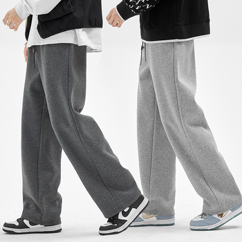 Muške zimske sportske hlače s fleece podstavom, opušten kroj, vezanje vrpce u struku, ravne nogavice, svakodnevne hlače