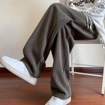 2025. godine muške casual hlače za jesen – opuštena silueta, gradski stil, dužina do gležnja, vezivanje vrpcom, jednobojne
