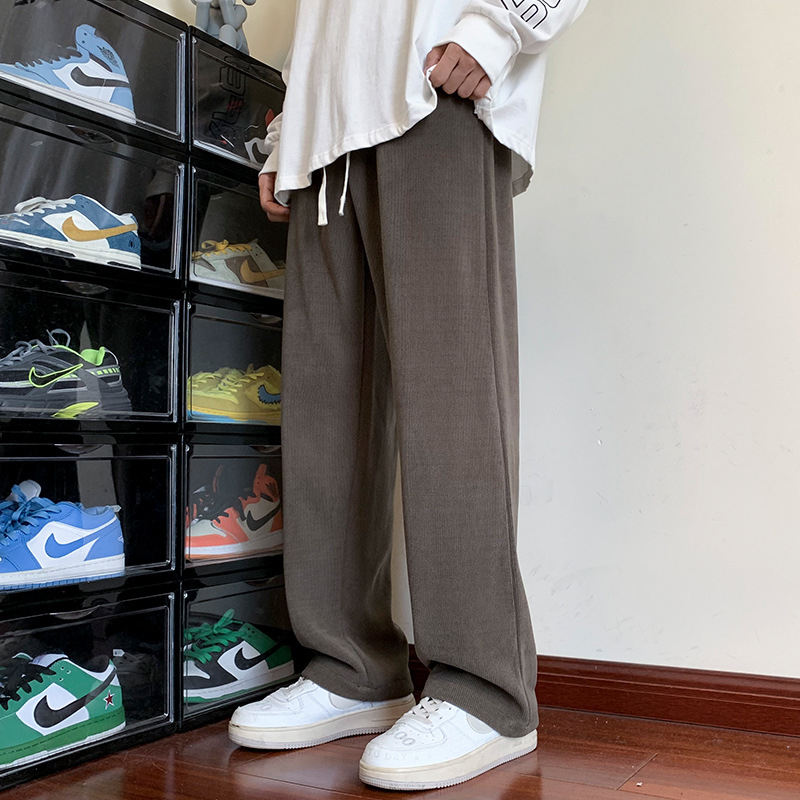 2025. godine muške casual hlače za jesen – opuštena silueta, gradski stil, dužina do gležnja, vezivanje vrpcom, jednobojne