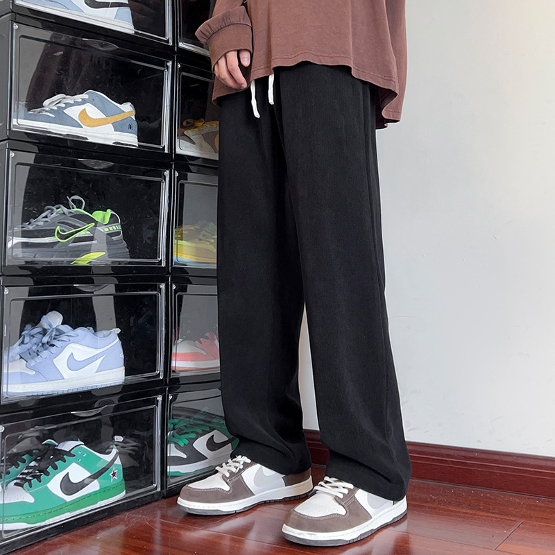 2025. godine muške casual hlače za jesen – opuštena silueta, gradski stil, dužina do gležnja, vezivanje vrpcom, jednobojne