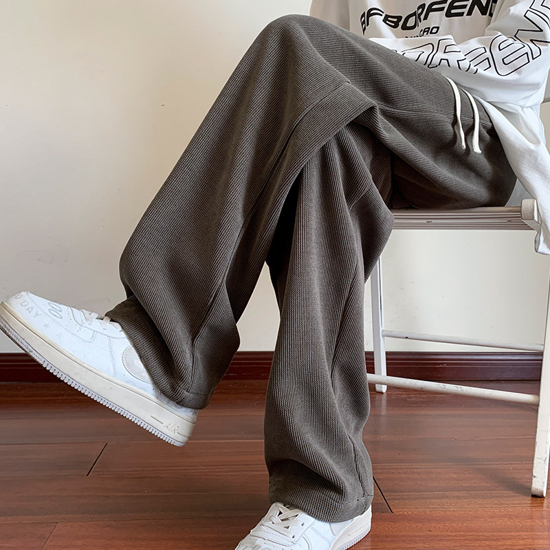 2025. godine muške casual hlače za jesen – opuštena silueta, gradski stil, dužina do gležnja, vezivanje vrpcom, jednobojne
