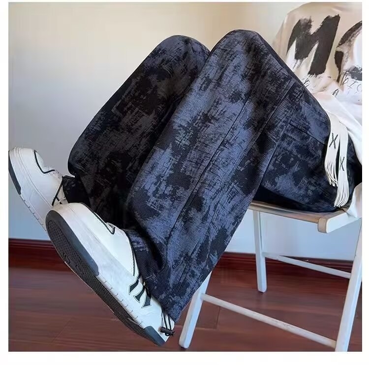 Téli laza, széles szárú nadrág tiniknek, koreai stílusú fleece béléses, sportos-casual egyenes szabás