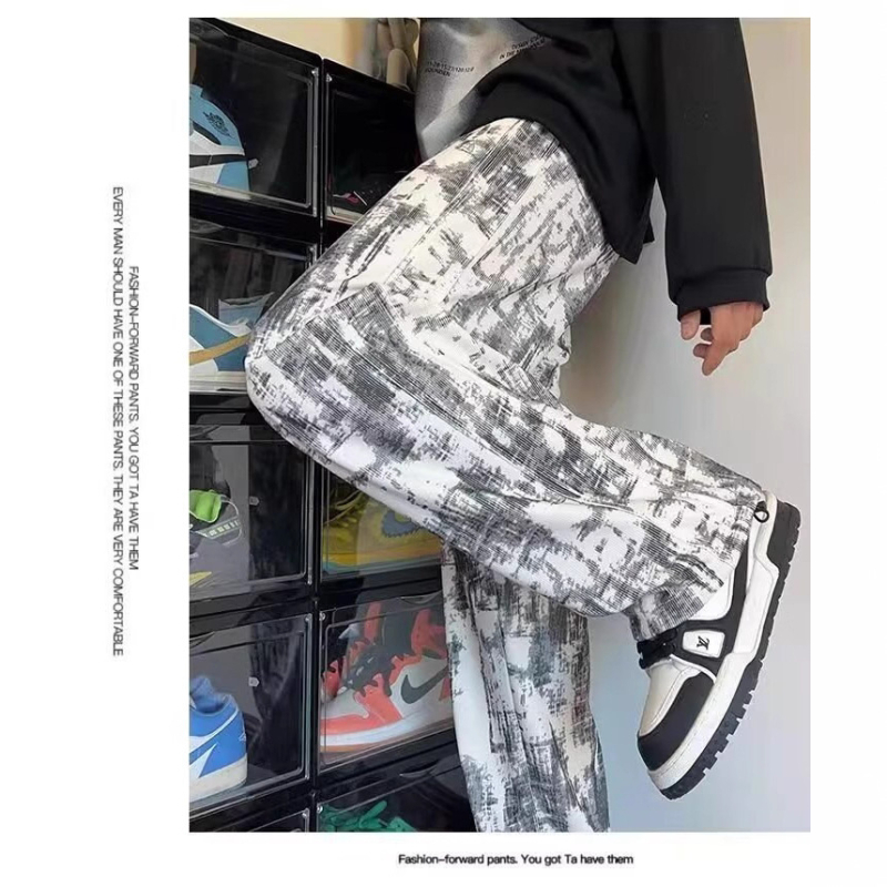Téli laza, széles szárú nadrág tiniknek, koreai stílusú fleece béléses, sportos-casual egyenes szabás