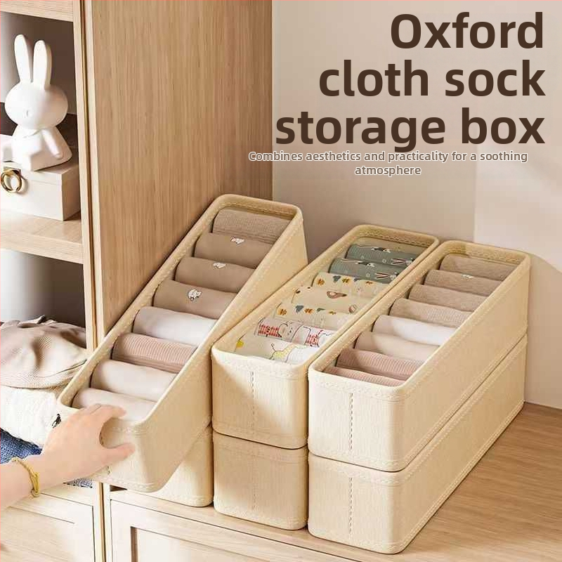 Box na uskladnenie spodného prádla a ponožiek, Oxford látka, tri v jednom – organizér do šatní