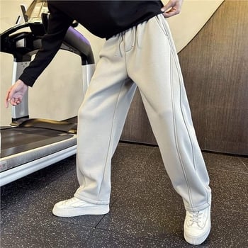 Muške trenirke s ravnim krojem, debeli materijal, sportske i casual hlače