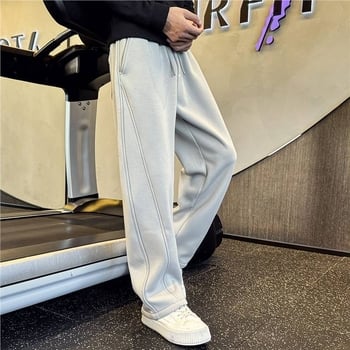 Muške trenirke s ravnim krojem, debeli materijal, sportske i casual hlače