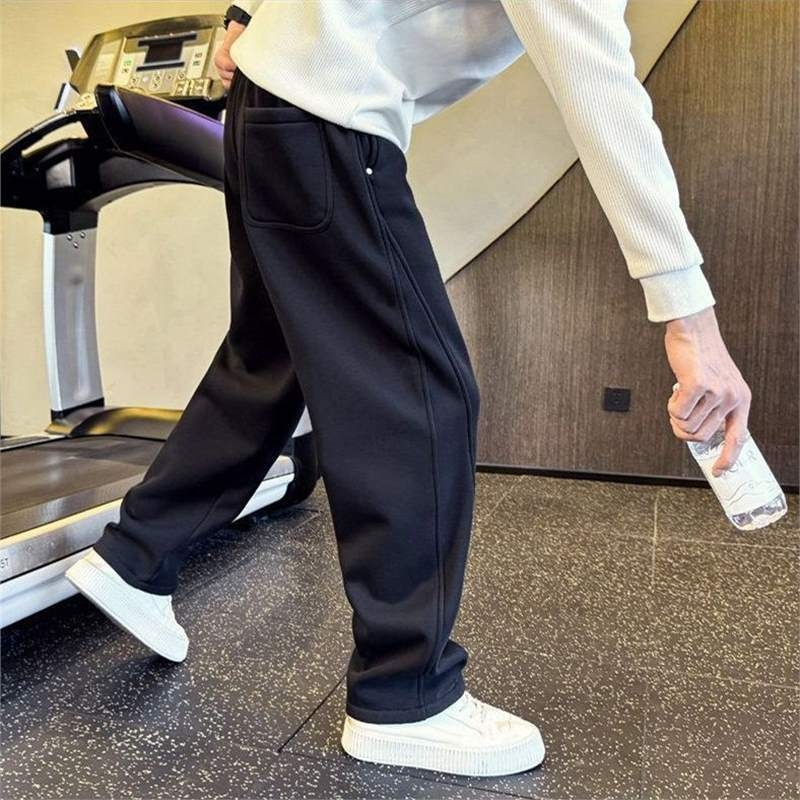 Muške trenirke s ravnim krojem, debeli materijal, sportske i casual hlače