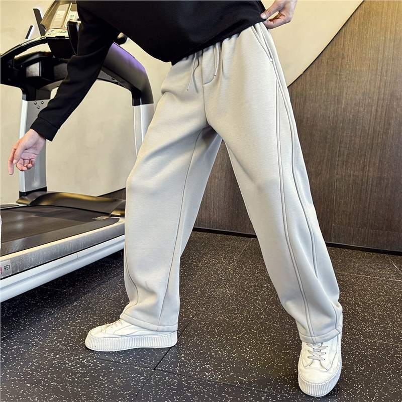 Muške trenirke s ravnim krojem, debeli materijal, sportske i casual hlače