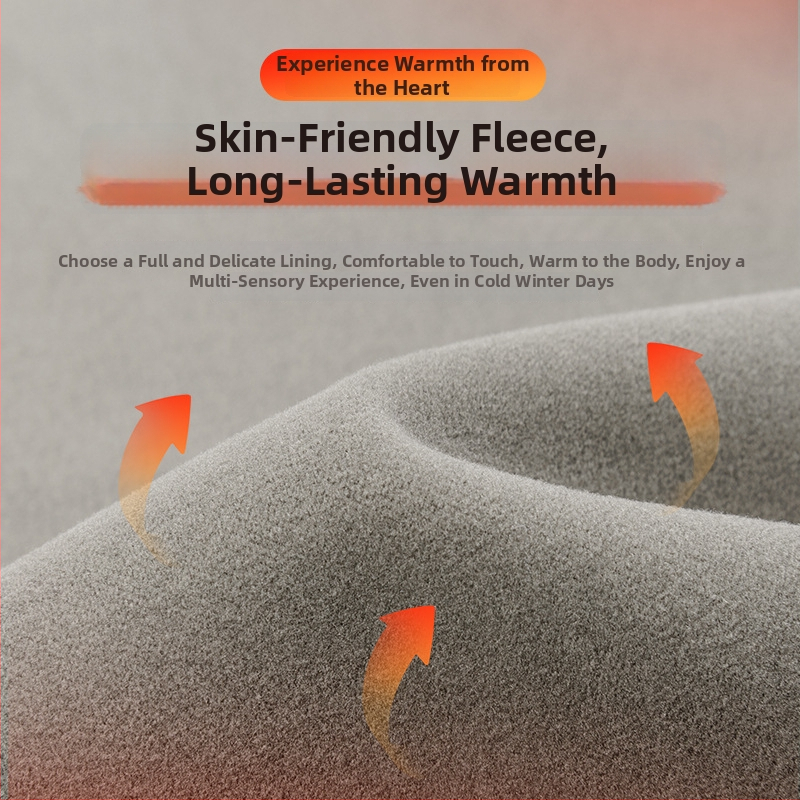 Férfi téli fleece-bélélt edzőnadrág, lazán szabott, derekán húzózsinórral