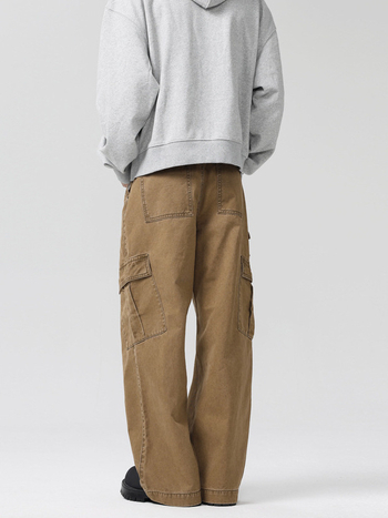 Muxi Clothing Amerikai retro több zsebes munkanadrág, uniszex, mindennapi viselet, laza, széles lábszárú egyenes szabás