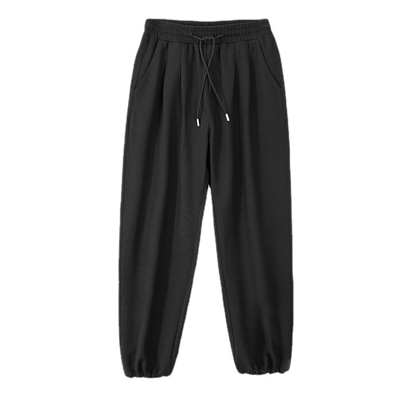 Sive muške sportske hlače za proljeće i jesen, ležeran kroj, široke ravne nogavice do gležnja, korejski stil casual.