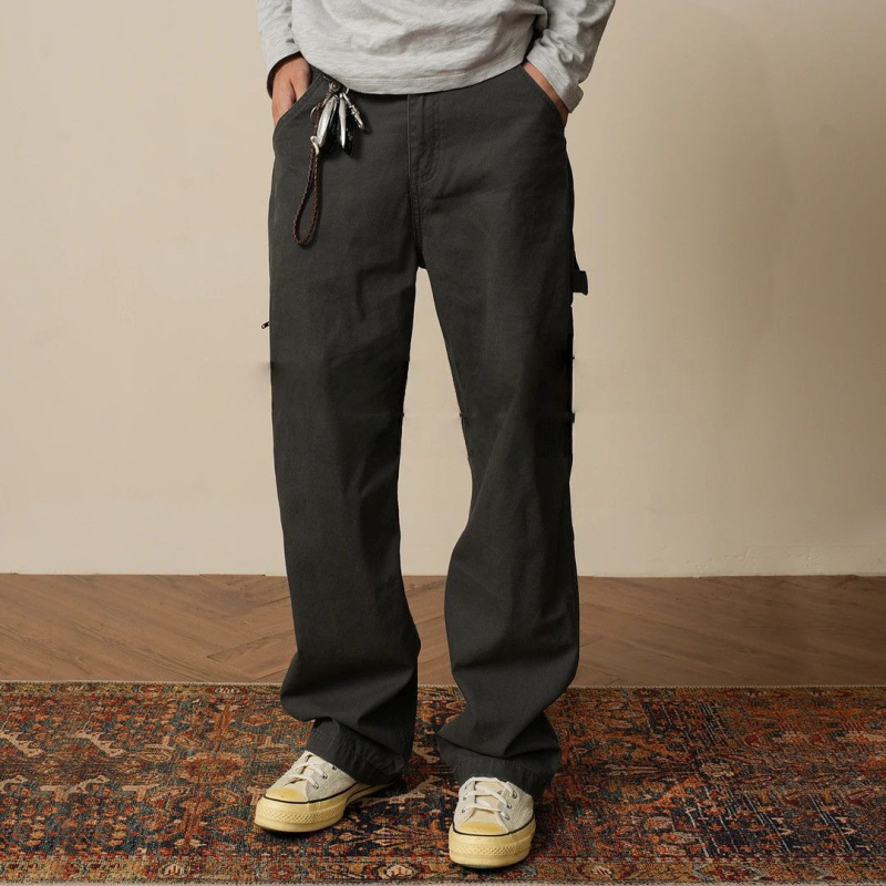 Jesenske vintage cargo hlače za muškarce, široke, casual, s više džepova