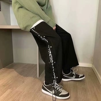 Muške hlače s leopard uzorkom, udoban široki kroj, s gumbima, korejski stil, trendi, ljetni model