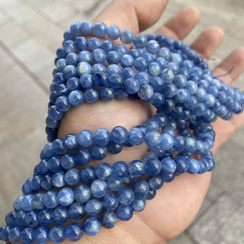 Kyanit i tigrovo oko perle, 8 mm okrugle perle za DIY nakit, poluproizvedeni niz za narukvicu