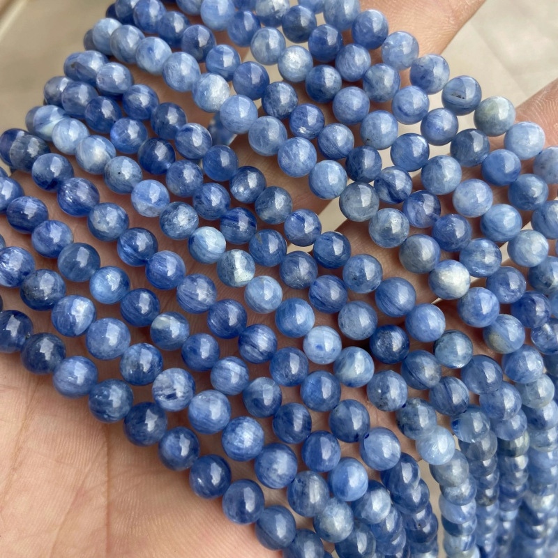 Kyanit i tigrovo oko perle, 8 mm okrugle perle za DIY nakit, poluproizvedeni niz za narukvicu