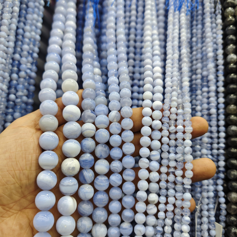 5A Prirodne ljubičaste ahat kuglice, plave vene ahat kuglice za DIY narukvicu – poluproizvodi za nakit