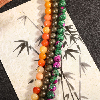 Materijali za DIY nakit: zlatosaten jade, chalcopyrit, crvene i zelene dragulje, poluproizvedene perle, slobodne perle, narukvica u kineskom stilu