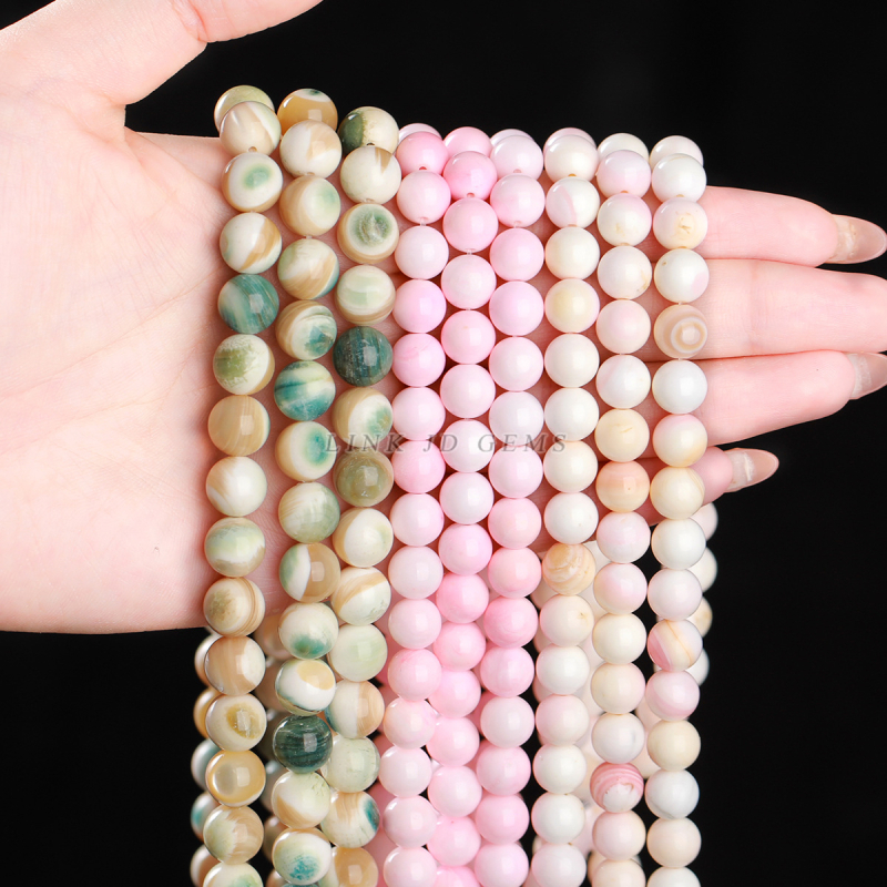 Jingde Jewelry Prirodne kraljevske školjke – svjetleće perle za DIY nakit, kolekcija, 8 mm