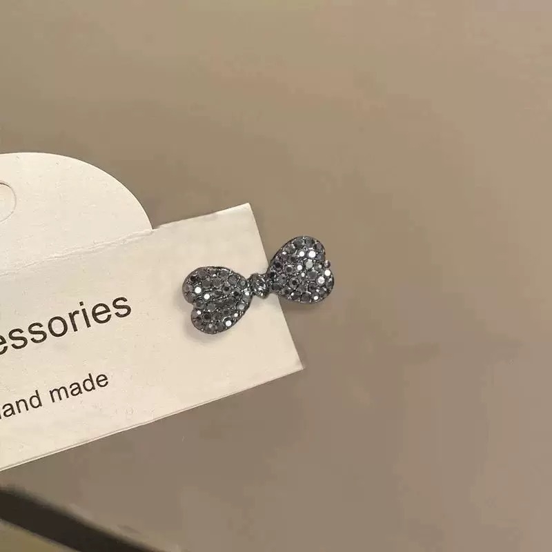 Kristalna mašna za kosu s bočnim klipsom, mini štipaljka za šiške, sladak dodatak